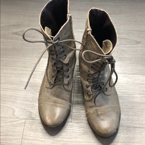 Gray Steve Madden Combat Boots (7.5 Women)